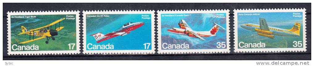 CANADA  - 1981 - Yvert 779/782 ** - Avions - Neufs