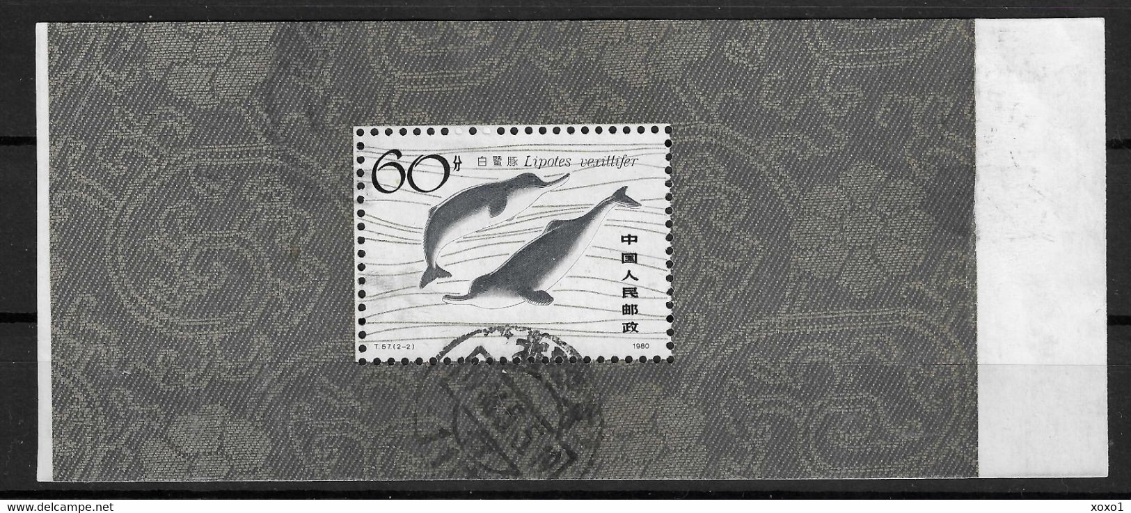 China 1980 MiNr. 1657  Volksrepublik Dolphins Yangtze River Dolphin, Baiji 1 Sheet Of Booklet USED 70,00 € - Dolphins