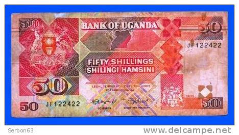 MONNAIE BILLET BANQUE AFRIQUE OUGANDA BANK OF UGANDA 50 FIFTY SHILLINGS - SHILINGI HAMSINI 1989 EN L'ETAT JF 122422 - Uganda