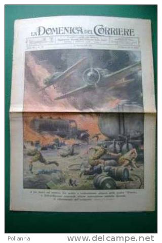 DC069# COPERTINA-LA DOMENICA DEL CORRIERE 1941/Ill.BELTRAME/ATTACCO AEREO A SIDI-EL-BARRANI/UFFICIALI AVIERI Al LAVORO - Italian