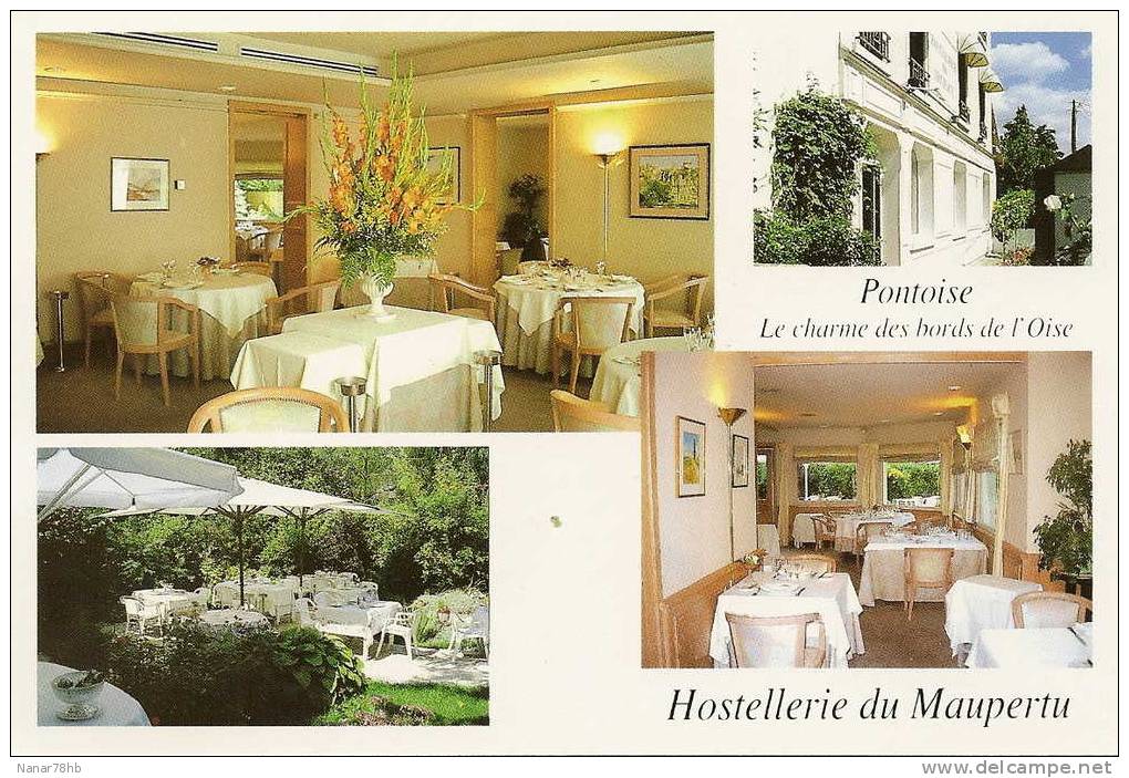 CPM Publicitaire Hostellerie Du Maupertu à Pontoise (95) - Restaurantes