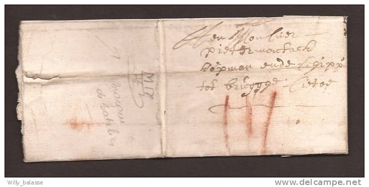 Belgique Précurseur 1716 Lettre Datée De Ruppelmonde Avec Port III à La Craie Et Marque De Batelier "MIF/16/2". - 1714-1794 (Oostenrijkse Nederlanden)