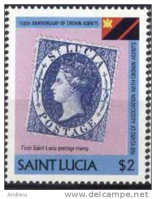 1983  Saint Lucia, Crown Agents, First Stamp, Scott 606, MNH - St.Lucie (1979-...)