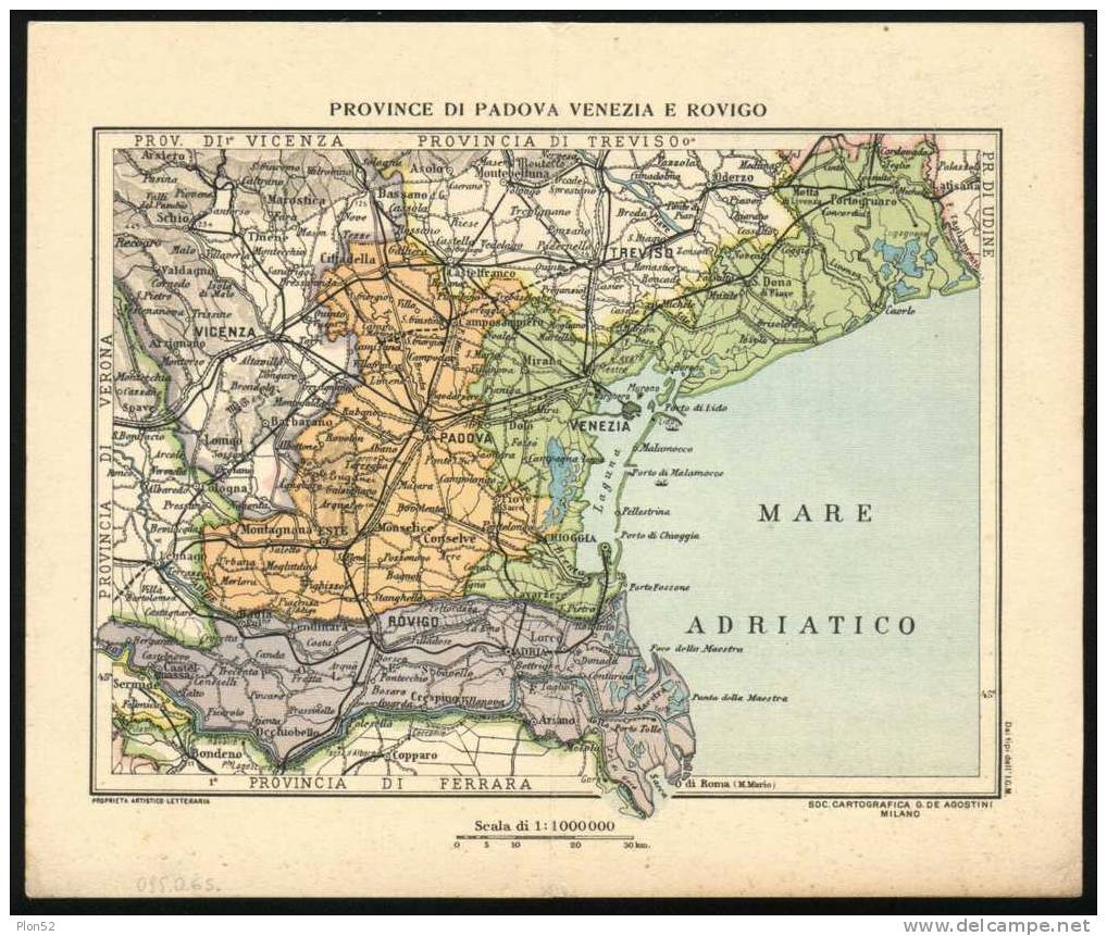 5020-CARTINE DELLA PROVINCE PADOVA-VENEZIA-ROVIGO-PUBBLICITA´ MEDICINALI-1933 - Rovigo