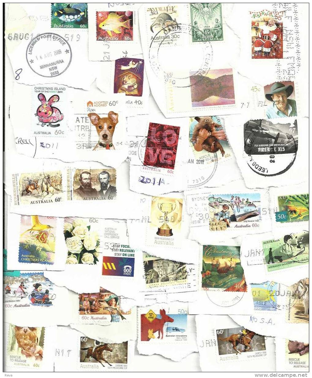 AUSTRALIA LOT40 MIXTURE OF 50+ USED STAMPS SOME 2011 ISSUES INC.CI  &1 UK ETC. BIRD BUTTERFLY ETC.READ DESCRIPTION!! - Lots & Kiloware (mixtures) - Max. 999 Stamps