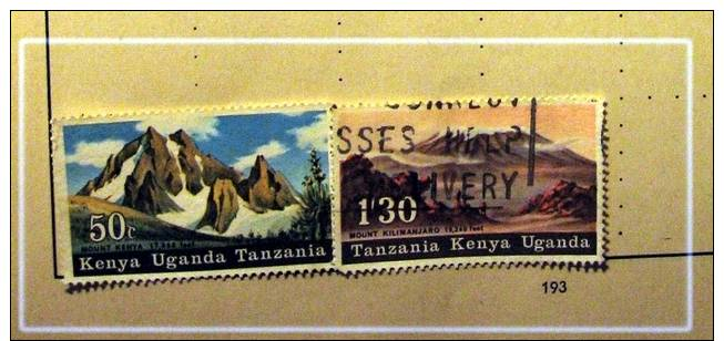 2 STAMPS MOUNTAINS MOUNT KENYA & MOUNT KILIMANJARO / KENYA / UGANDA / TANZANIA - Geography