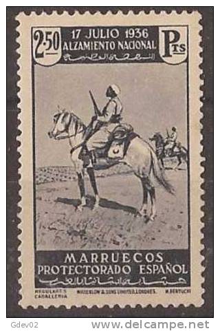 MA182-A921-CG.Maroc Marocco MARRUECOS ESPAÑOL ALZAMIENTO NACIONAL 1937  (Ed 182**) Sin Charnela MUY BONITO - Marruecos Español