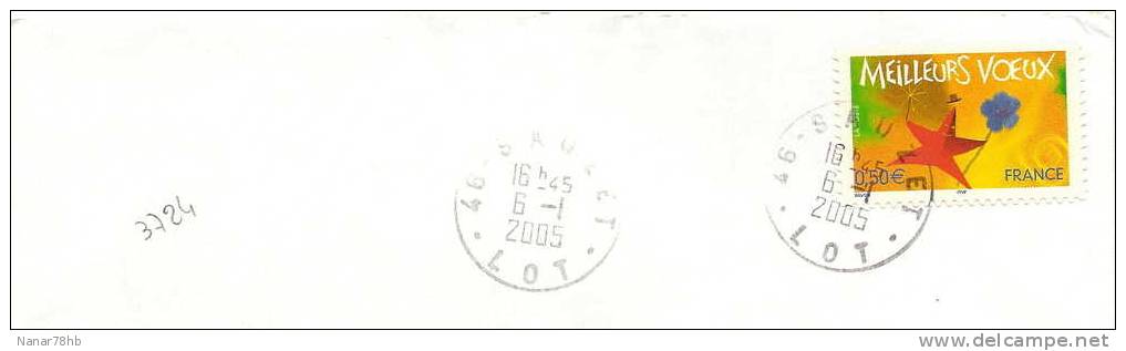 Timbre Seul Sur Lettre De 2004 N°3724 Meilleurs Voeux Avec Oblitération Du 06/01/2005 - Covers & Documents