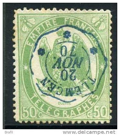 1868 Francia, Francobolli Telegrafici Cent.50 Verde Dentellato ,  Usato - Telegraaf-en Telefoonzegels