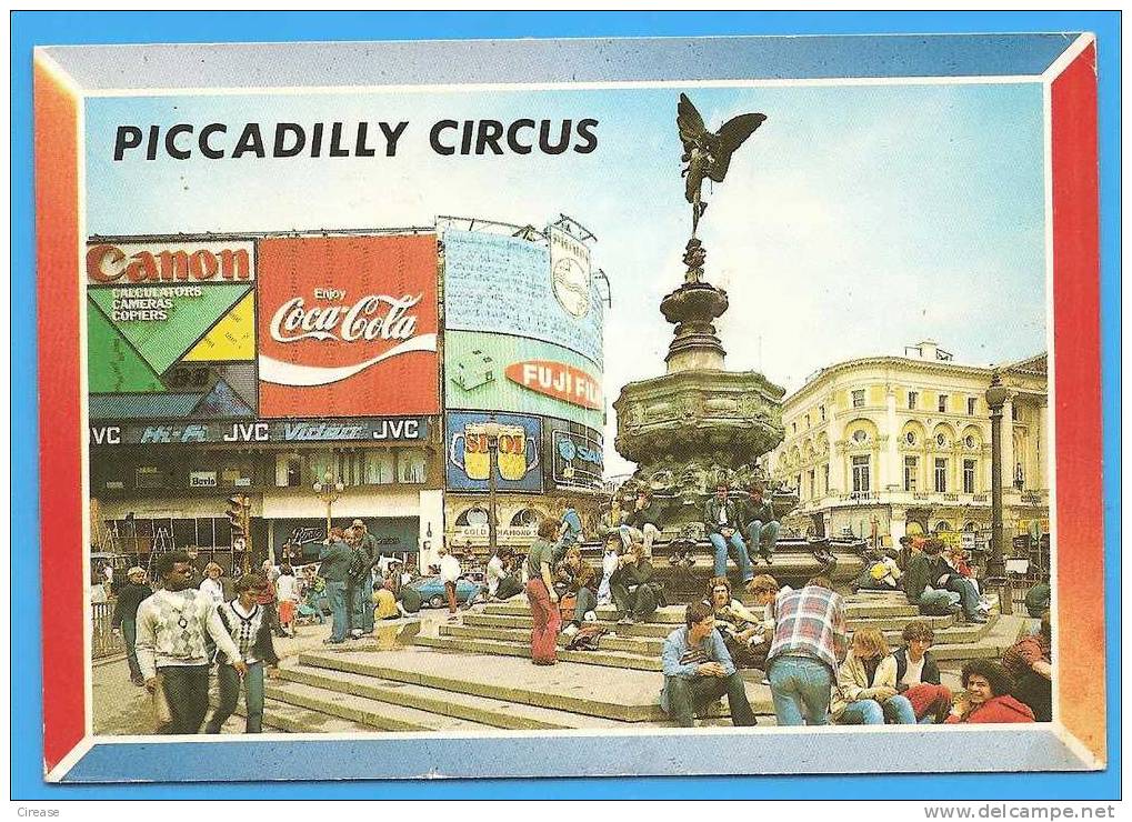 England. London. Piccadilly Circus Commercials Reclame Coca Cola, Canon, Fuji Film Postcard - Piccadilly Circus