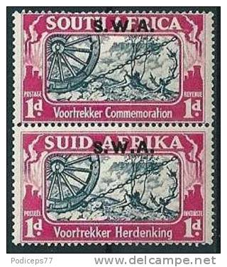 Südwestafrika 1938  Centenary  Großer Treck  1 P  Mi-Nr.206/07 Falz * / MH - Namibie (1990- ...)