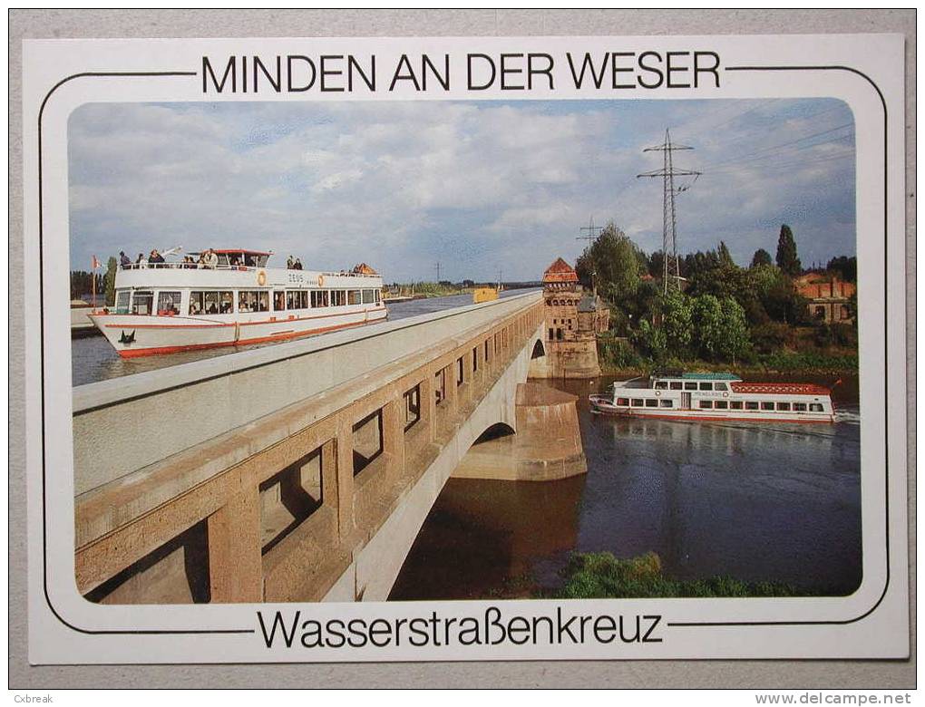 Minden In Westfalen, Wasserstraßenkreuz, Weser, Brücke Bridge Pont - Minden