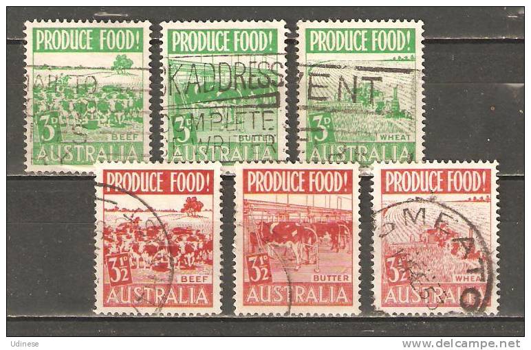 AUSTRALIA 1952   - PRODUCE FOOD - CPL. SET - USED OBLITERES GESTEMPELT - Gebruikt