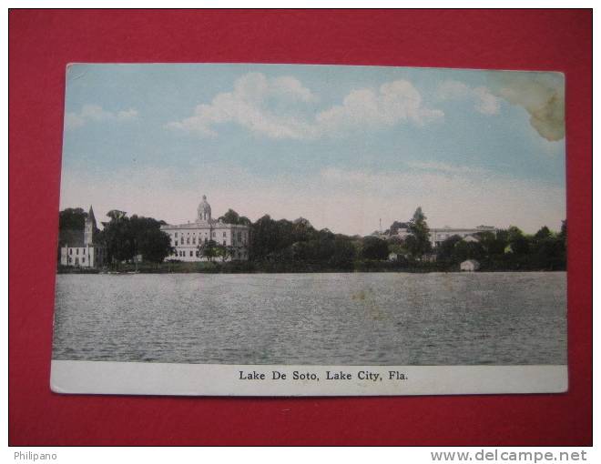 Lake City Fl-- Lake De Soto   Circa 1910  Stain Upper Right Conror ----------( Ref  114) - St Petersburg