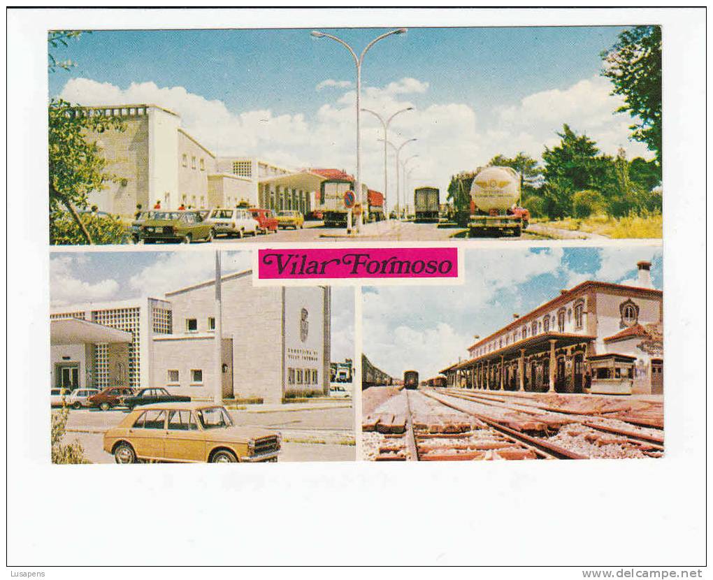 Portugal Cor 10963 –  VILAR FORMOSO - ESTAÇÃO DE CAMINHOS DE FERRO COMBOIO - ALFÂNDEGA - OLD CARS AUTOMOBILES VOITURES R - Guarda