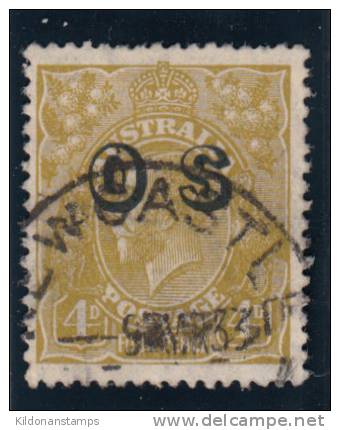 Australia 1931 Official 4p Olive Bister, Used, Sc#O4 - Dienstmarken