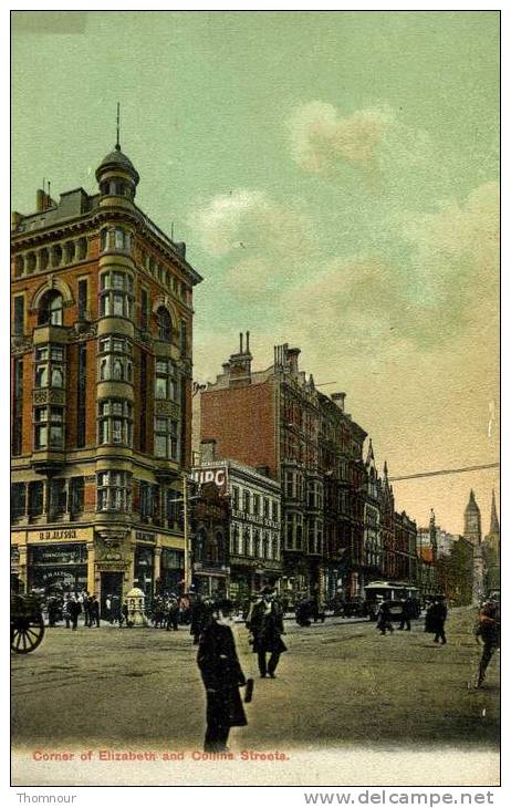 SYDNEY  -  Corner Of Elizabeth And Collins Streets.  - 1909  - TRES BELLE CARTE ANIMEE  - - Sydney