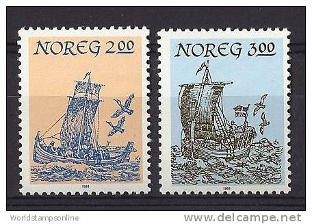 Norway, Year 1983, Mi 891-892, Norwegian Boats, MNH ** - Nuevos