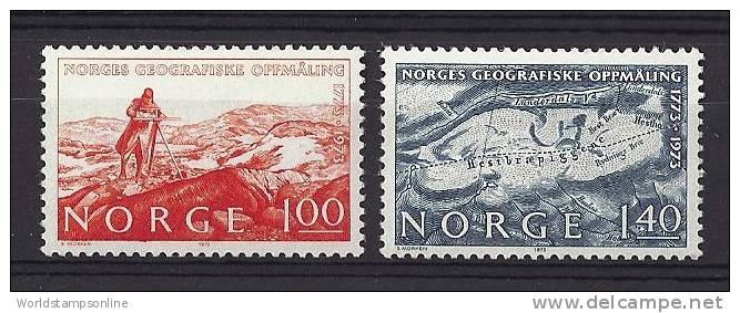 Norway, Year 1973, Mi 674-675, Geographic, MNH ** - Unused Stamps