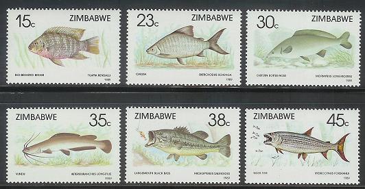 ZIMBABWE 1989 MNH Stamp(s) Fishes 406-411 #5107 - Fishes