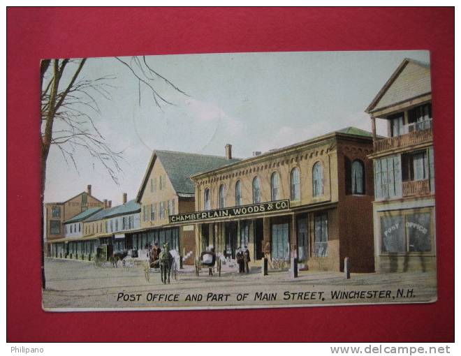 Winchester NH  Post Office Store Fronts Main Street  1916   Cancel ---------(Ref  114} - Other & Unclassified