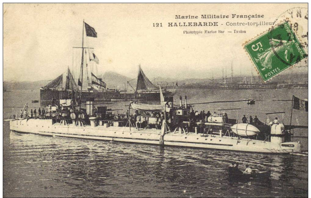 MARINE MILITAIRE FRANCAISE: HALLEBARDE. Contre-torpilleur. - Equipment