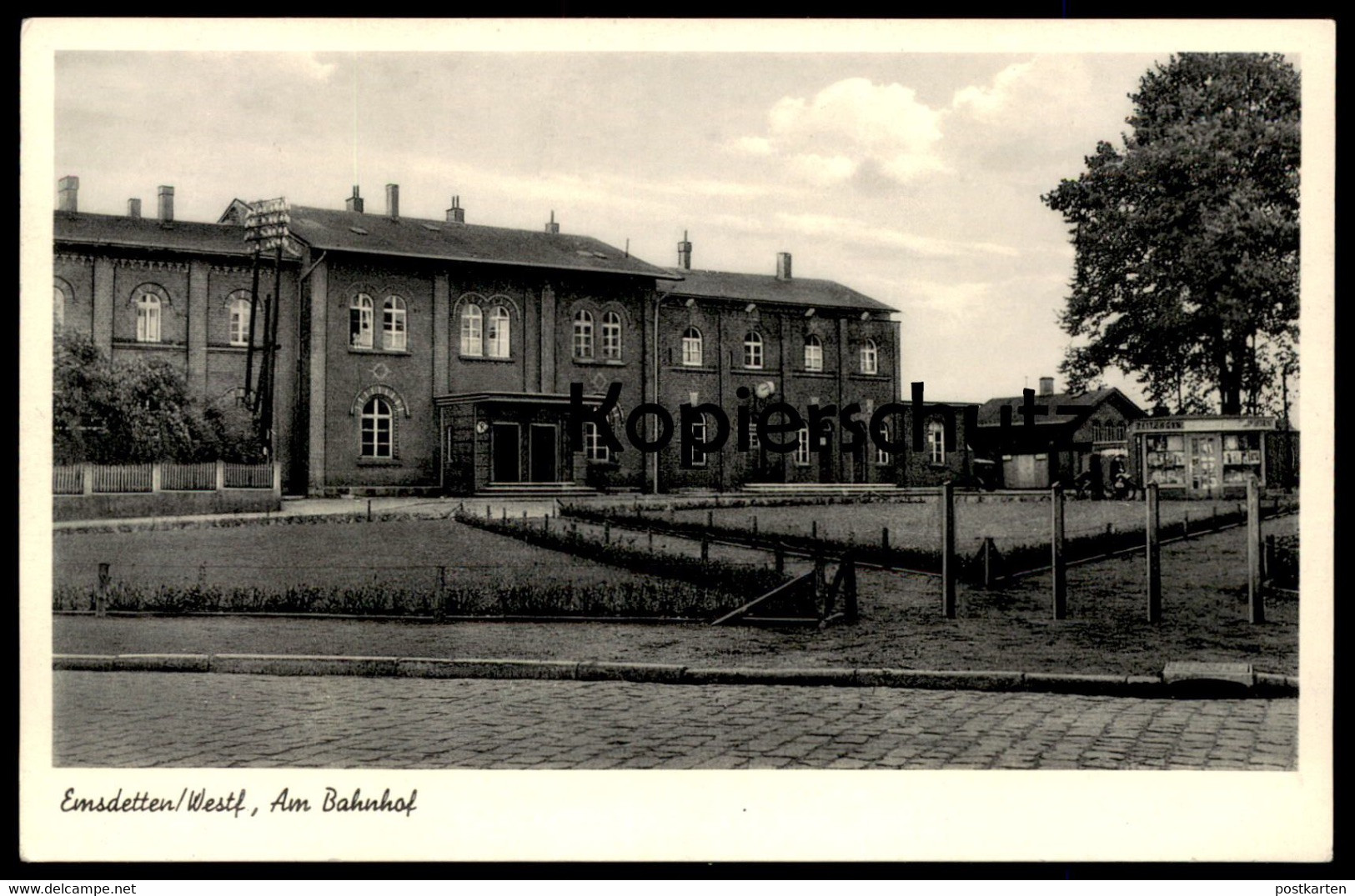 ÄLTERE POSTKARTE EMSDETTEN AM BAHNHOF KIOSK ZEITUNGEN Station Gare Ansichtskarte AK Cpa Postcard - Emsdetten