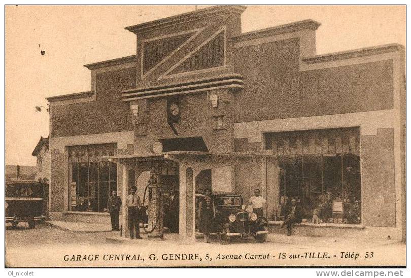 CPA : IS-SUR-TILLE :  Garage Central - G. Gendre - Is Sur Tille