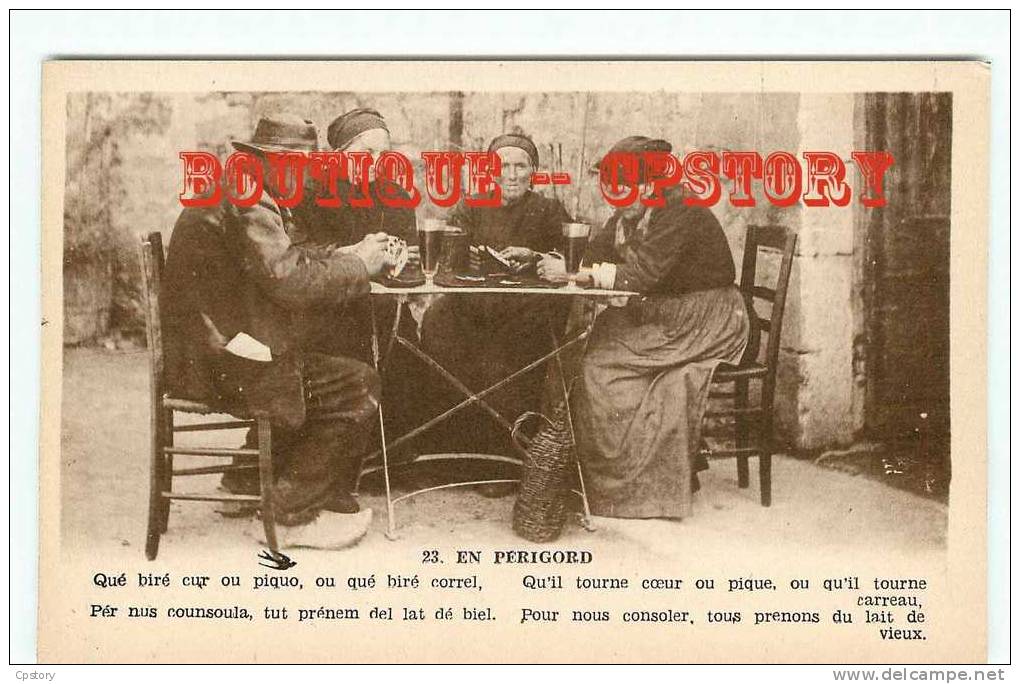TYPE  PERIGORD N° 23 - Belote - Partie De Carte - Jeux De Cartes - Femmes & Coiffe - Dos Scané - Carte Da Gioco