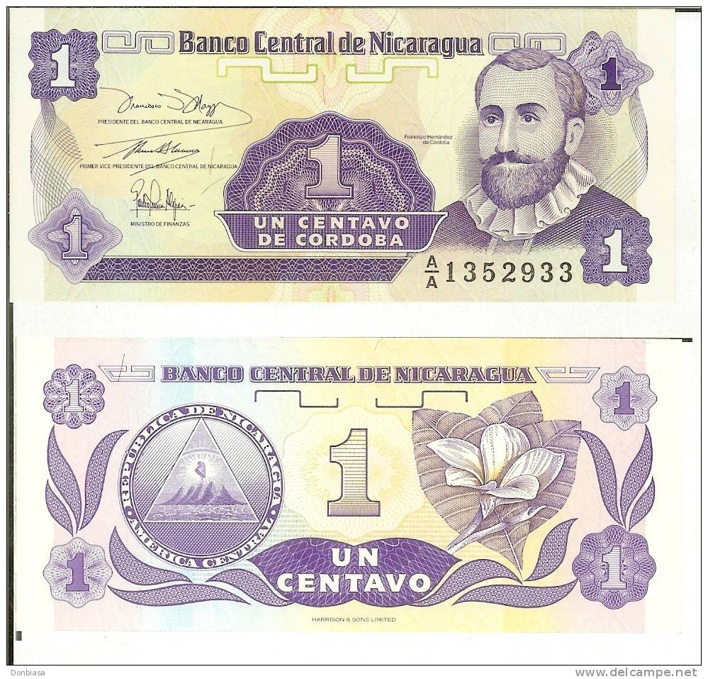 Nicaragua: 1 Centavo De Cordoba (FDS - UNCIRCULATED) - Nicaragua