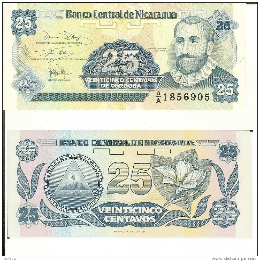 Nicaragua: 25 Centavos De Cordoba (FDS - UNCIRCULATED) - Nicaragua
