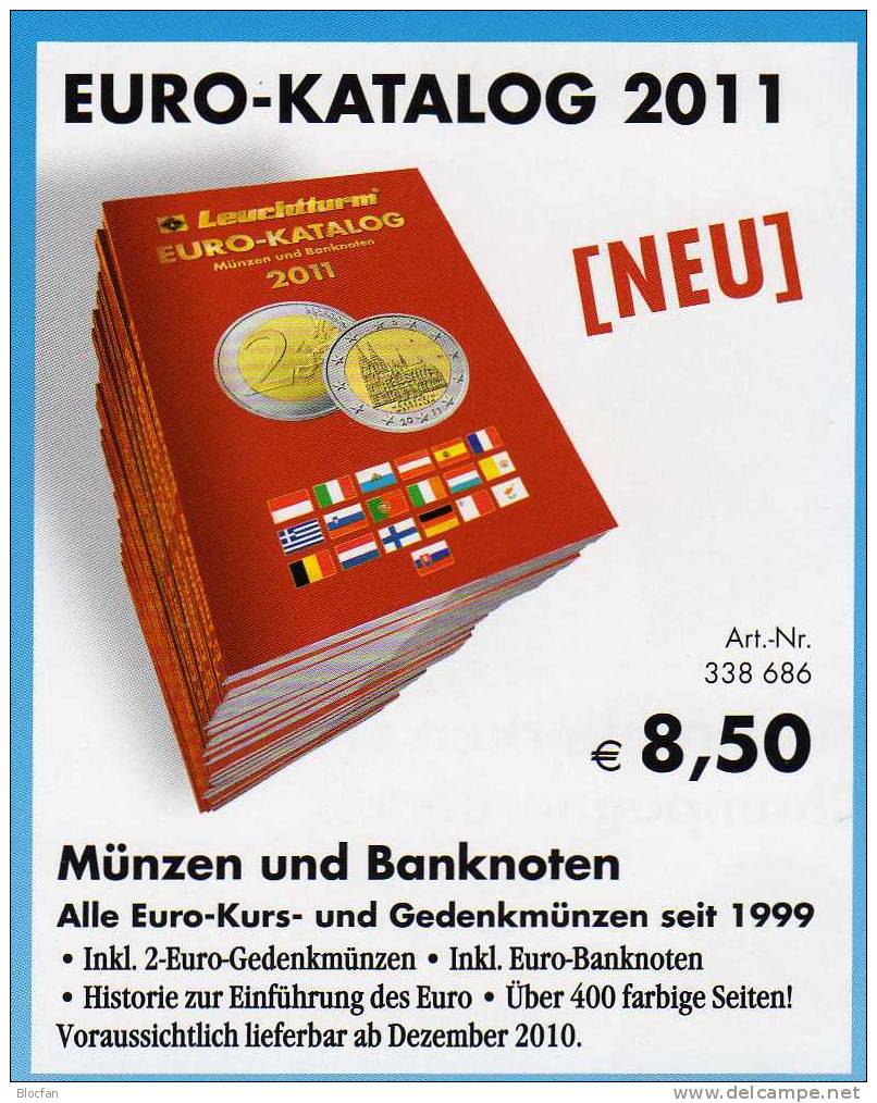 EURO Münz Katalog 2011 neu 9€ für Numis-Briefe und Numisblätter mit Banknoten Gold Münzen from EU-countrys and Germany