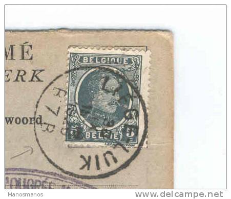 318/16 - IMPRIME Caisse De Retraite TP Houyoux  5 C  PERFORE LIEGE 1926 - Cachet Admin. Communale SAINT NICOLAS ( LIEGE) - 1909-34
