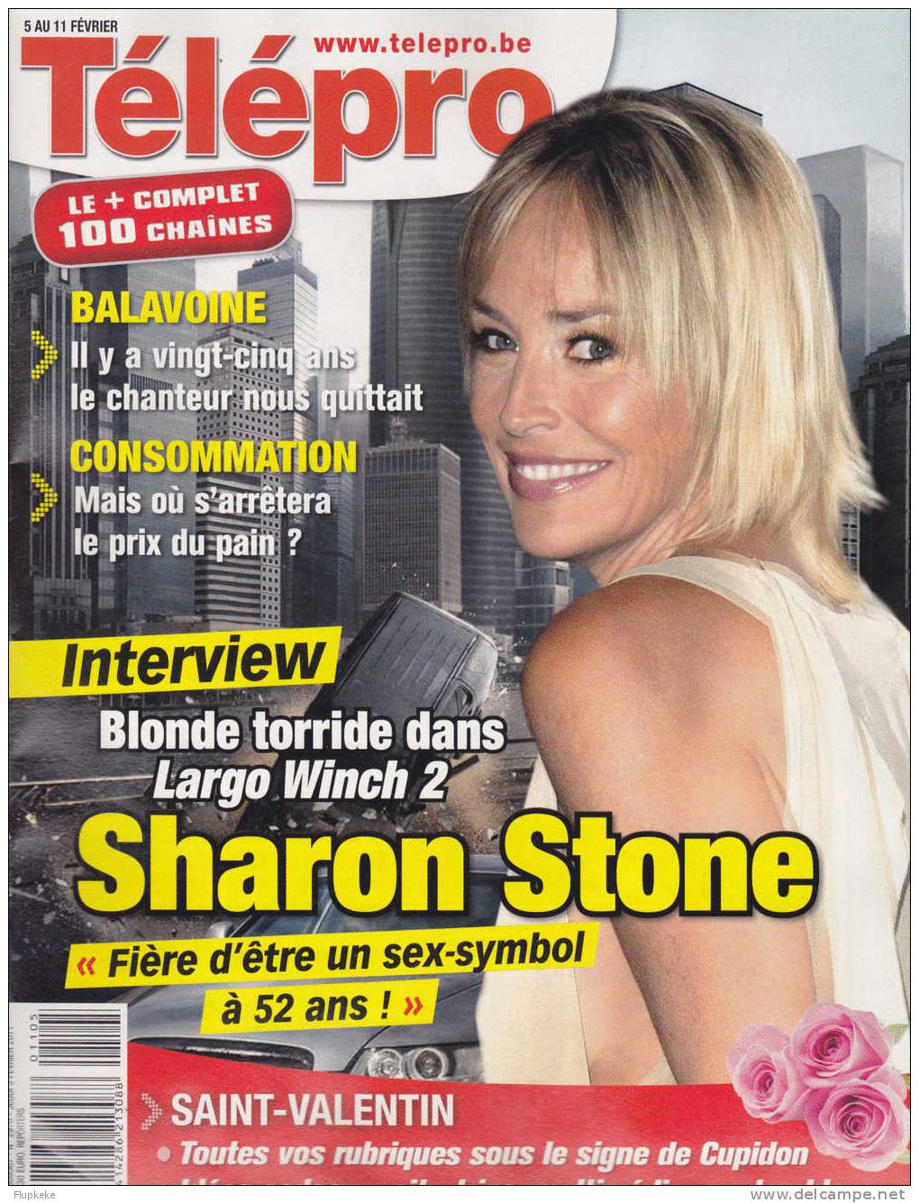 Télépro 2970 Février 2011 Couverture Sharon Stone La Blonde Torride Dans Largo Winch 2 Fière D´être Un Sex-Symbol - Télévision