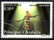 CEPT / Europa 2002 Andorre Espagnol N° 280 ** Le Cirque - Funambule - 2002