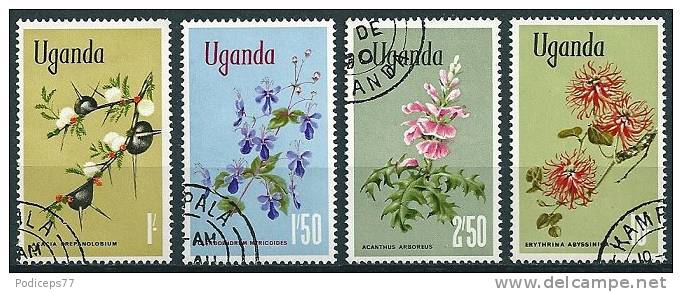 Uganda  1969  Blumen  (4 Werte)  Mi-Nr.114/16, 18  Gestempelt / Used - Ouganda (1962-...)