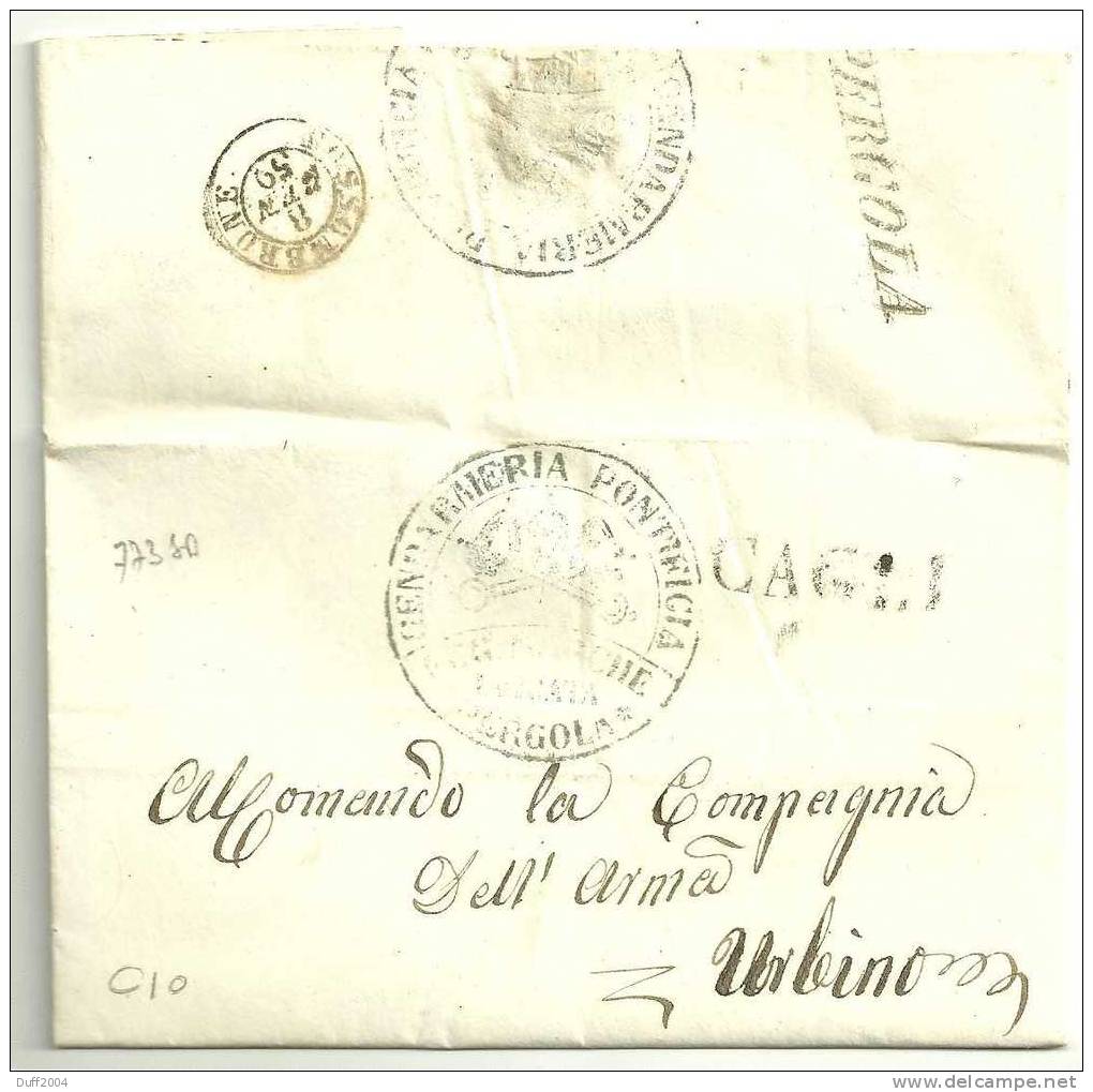 MARCHE : MILITARI - DA PERGOLA AD URBINO - 6.1.1859. - 1. ...-1850 Prephilately