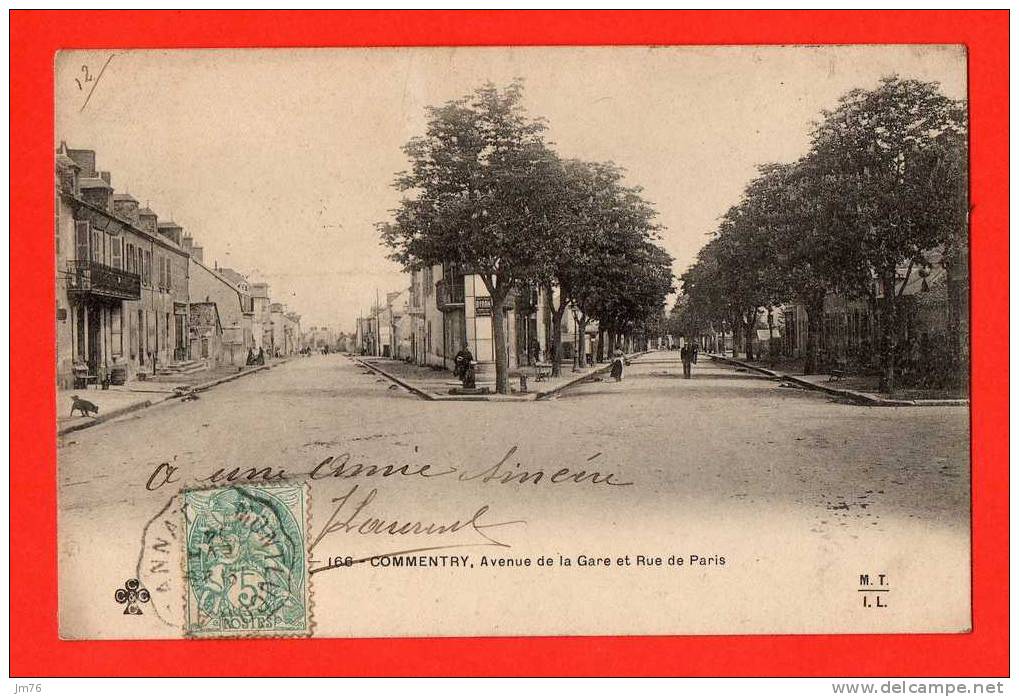 COMMENTRY - Avenue De La Gareet Rue De Paris. - Commentry