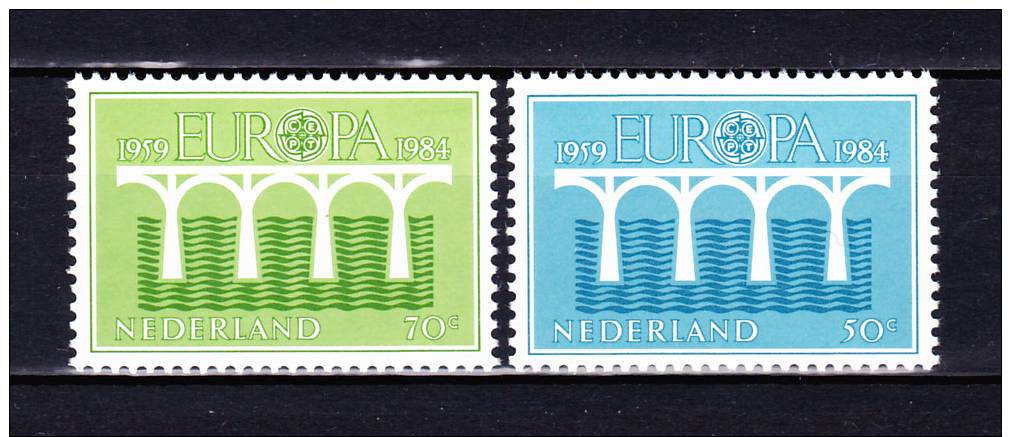 NETHERLANDS 1984 , EUROPA CEPT , Bridges , Y&T  1221/22 , Cv 3 .00 E ,( Cat 2004 ) ** MNH , V V F - Altri & Non Classificati