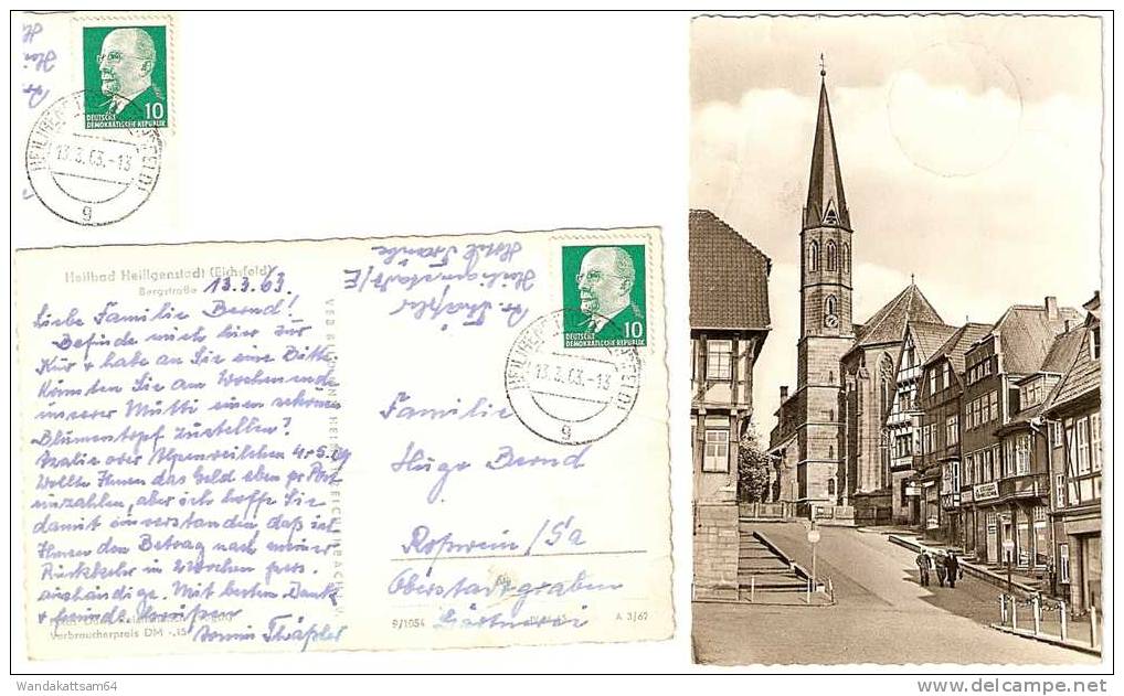 AK 91054 Heilbad Heiligenstadt (Eichsfeld) Bergstraße 13. 3. 63.-13 HEILIGENSTADT (EICHSFELD) G Nach Roßwein / Sa. Mit 1 - Heiligenstadt