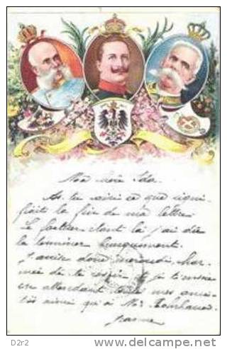 Trois Têtes Couronnées...cachet De Chatel-st-denis.1.08.1900 - Koninklijke Families