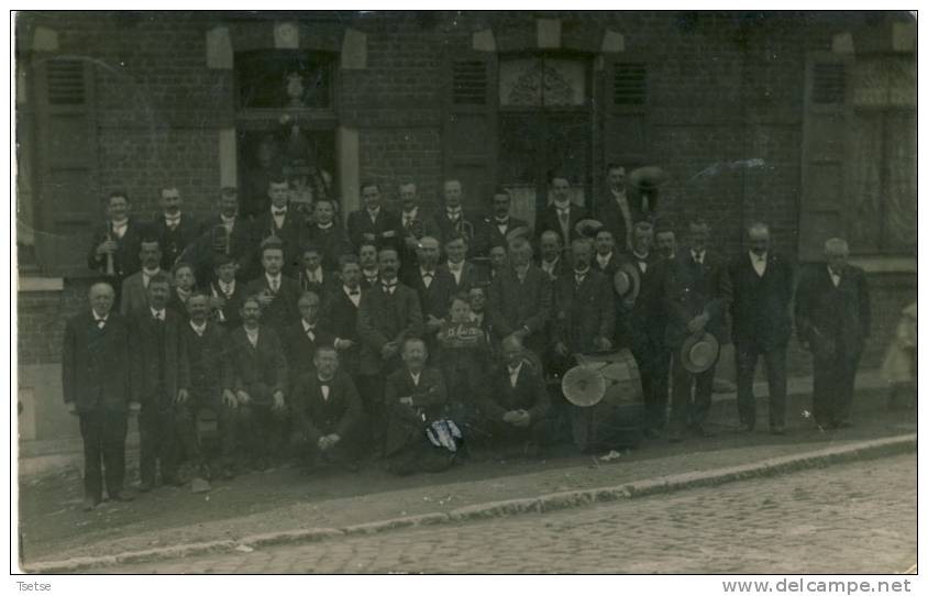 Bougnies - Top Carte Photo-La Fanfare -Document Unique- 1920 ( Voir Verso ) - Quévy