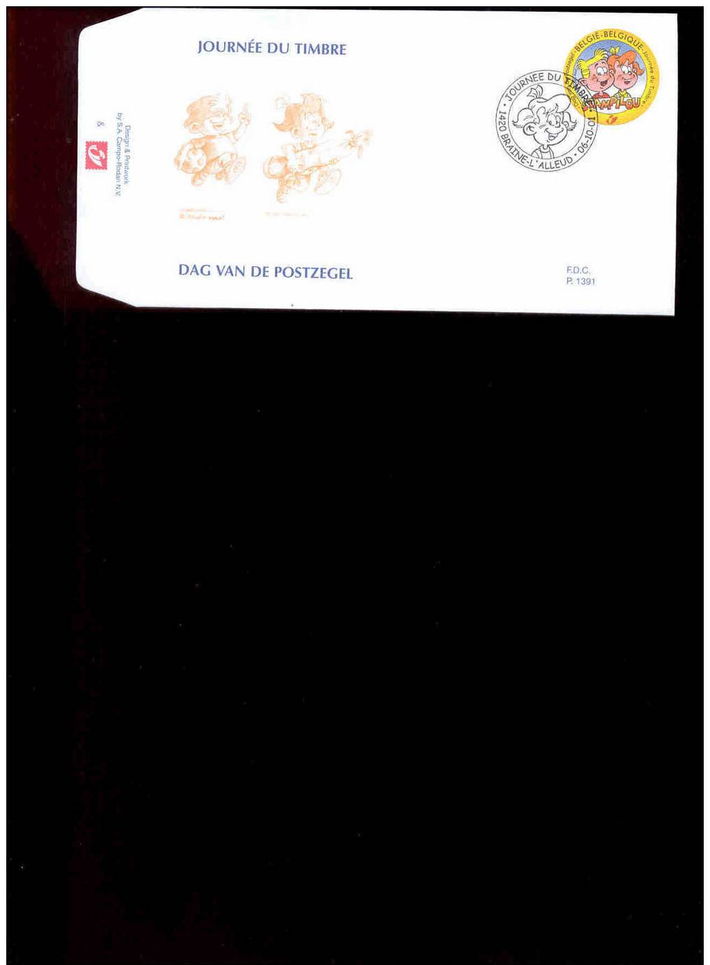 FDC Van Postzegel Nr 3023 Jaar 2001 JEUGDFILATELIE ( 66 ) - 2001-2010