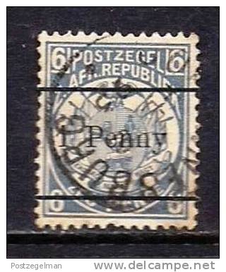SOUTH AFRICA TRANSVAAL 1893 Used Stamp Vurtheim Overprint 1d On 6d Nr. 32 - Transvaal (1870-1909)