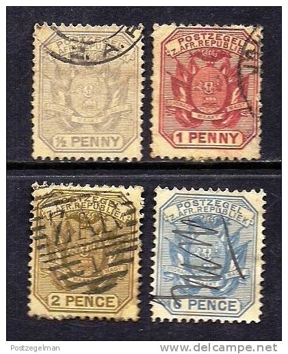 SOUTH AFRICA TRANSVAAL 1894 Used Stamps Definitives 4 Lower Values Only (not Complete Nrs. 35-38 - Transvaal (1870-1909)