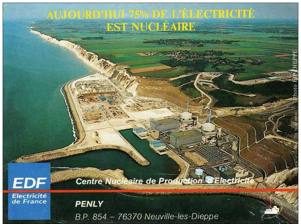 Autocollant: Aujourd´hui 75% De L´électricité Est Nucléaire, Centre Nucléaire De PENLY - Autocollants