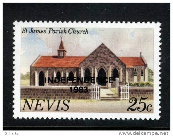 NEVIS - 1983 25c INDEPENDENCE NO IMPRINT DATE FINE MNH ** - St.Kitts And Nevis ( 1983-...)