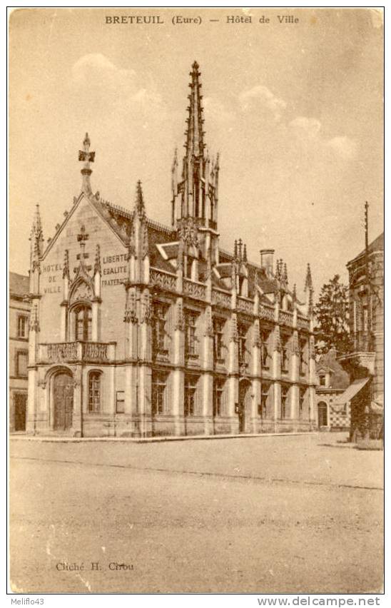 27/CPA - Breteuil - Hotel De Ville - Breteuil