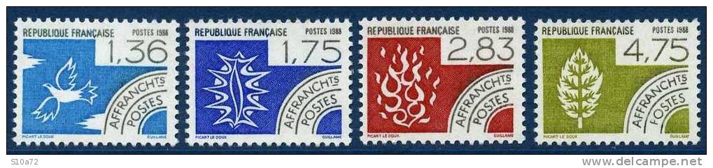 France - Préo 198/201 ** TB - Les Quatre éléments - Cote 7 - 1964-1988