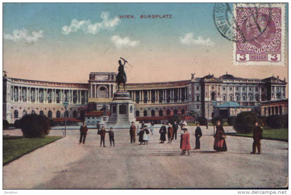 Austria- Postcard 1912- Vienna-Burgplatz(Castle Square)  - 2/scans - Schönbrunn Palace